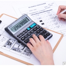 得力(deli)可查數(shù)后退修正語音計算器 真人語音播報計算機 銀色1554