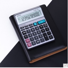 得力(deli)可查數(shù)后退修正語音計算器 真人語音播報計算機 銀色1554