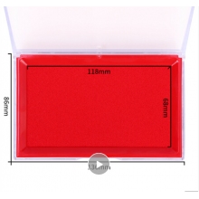 得力(deli)13788mm透明外殼方形快干印臺(tái)印泥 辦公用品 紅色9864