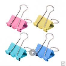 得力(deli)48只25mm彩色長尾夾票夾 4#金屬燕尾夾票據(jù)夾子 辦公用品 8554