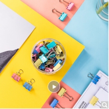 得力(deli)48只25mm彩色長尾夾票夾 4#金屬燕尾夾票據(jù)夾子 辦公用品 8554