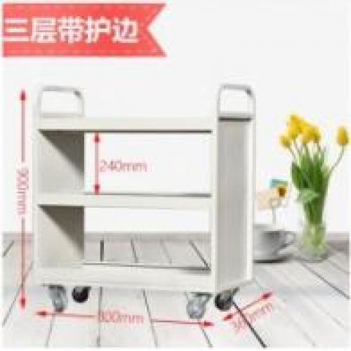 檔案室專用書車三層移動平板車小推車